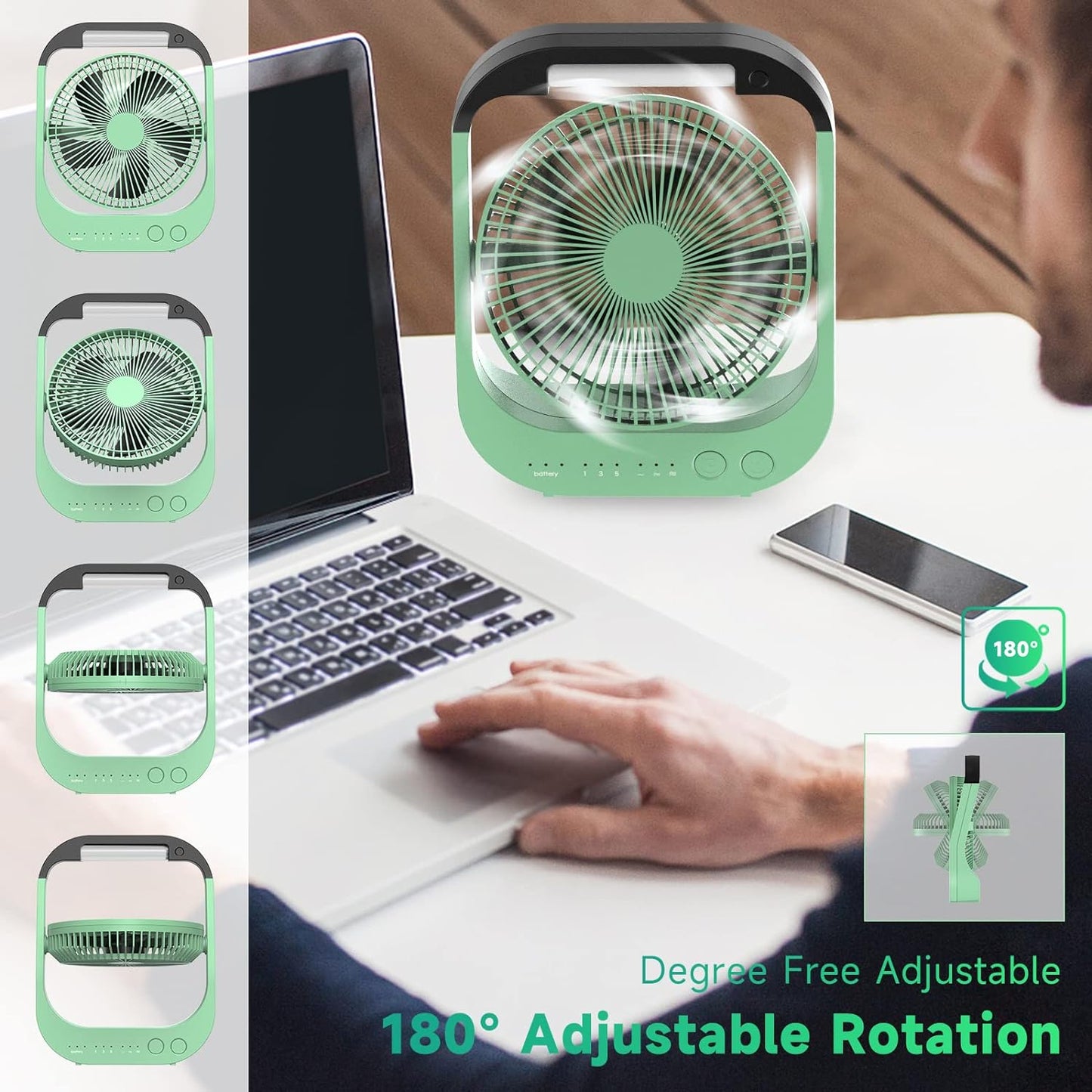 Super Long Lasting Battery Operated Fans for Office,Bedroom,Outdoor