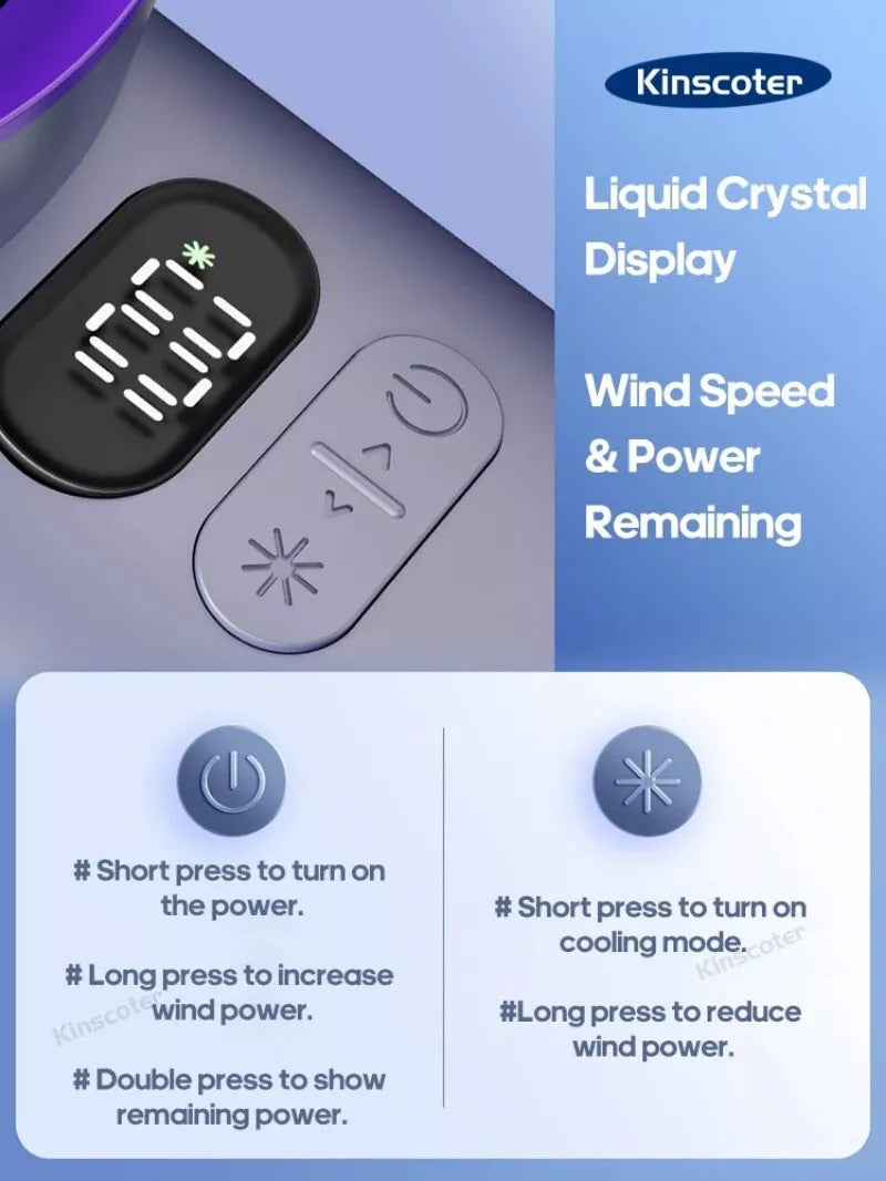 Mini Portable Handheld Turbo Fan 100 Wind Speeds Adjustable Battery Fans