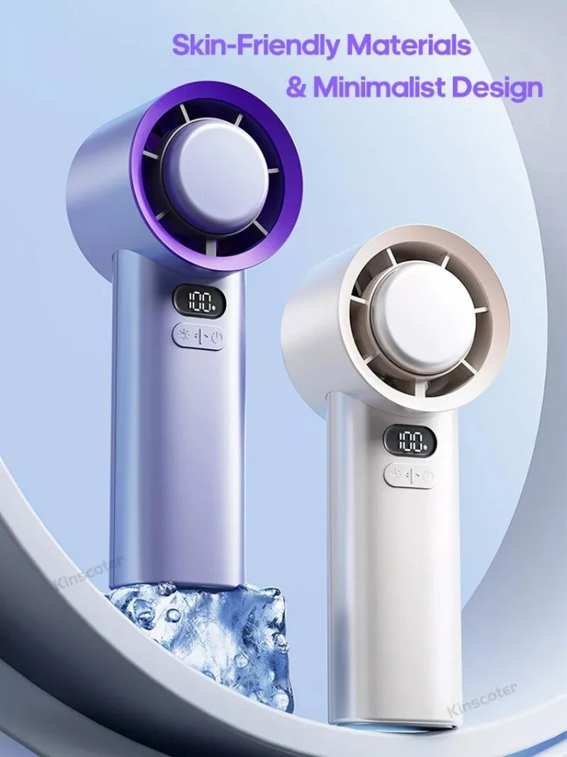 Mini Portable Handheld Turbo Fan 100 Wind Speeds Adjustable Battery Fans