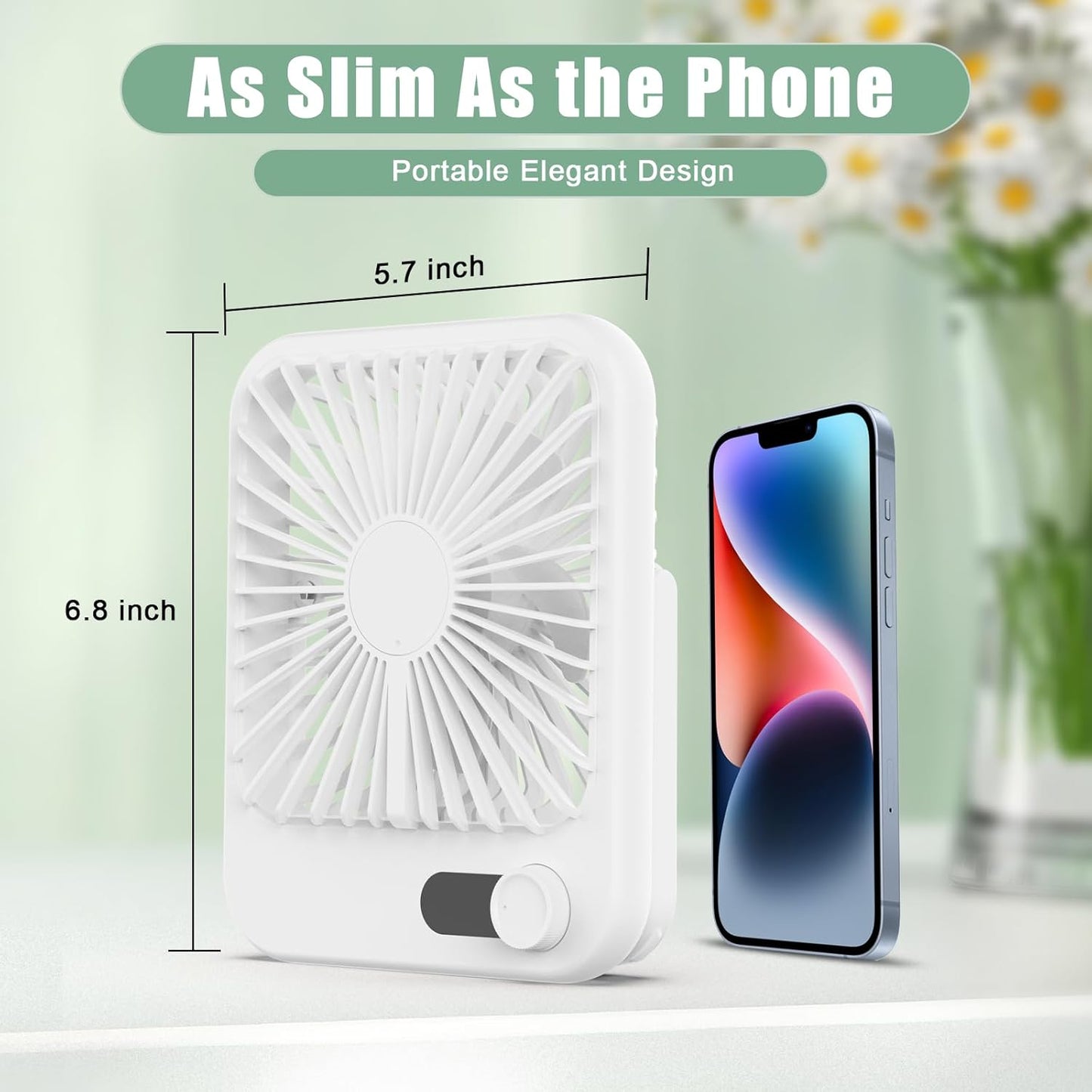 100 Speed Battery Operated Personal Fan With Digital Display 180°Tilt Small Fan for Travel, Desk Bedroom Office Home Outdoor