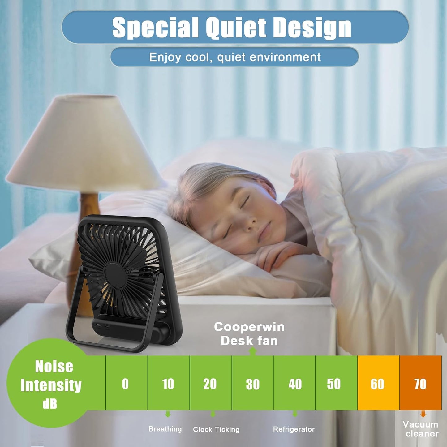 100 Speed Battery Operated Personal Fan With Digital Display 180°Tilt Small Fan for Travel, Desk Bedroom Office Home Outdoor