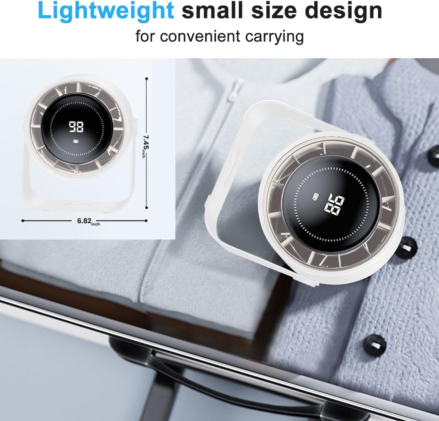 115° Adjustable Tilt 100 Speeds Rechargeable Battery USB-Powered Small Desk Fan 28dB Ultra-Quiet Desktop Air Circulator Portable for Bedroom, Office, Kitchen, Travel