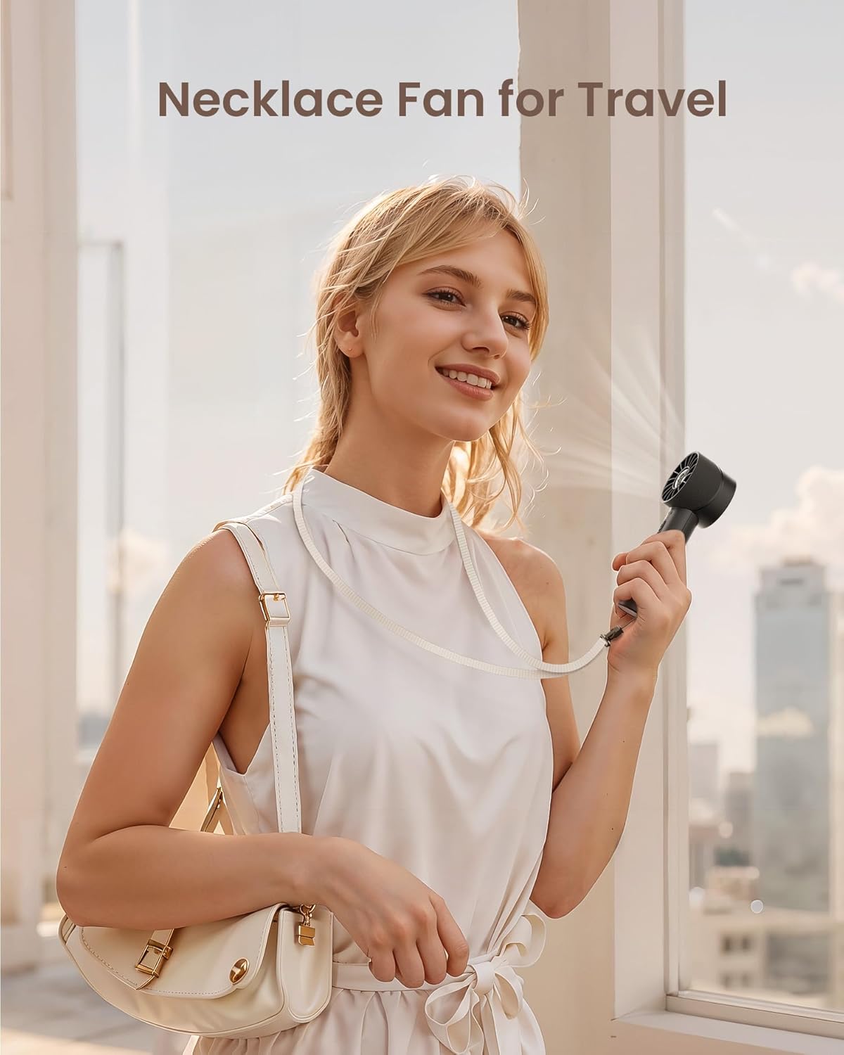 Mini Portable Handheld Turbo Fan 4 Speed High Velocity Personal Cooling Device Purse Travel Essential for Vacation/Beach/Trip