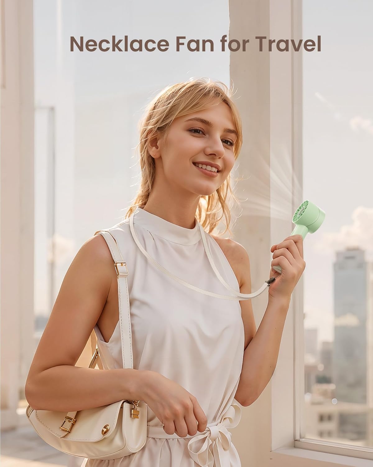 Mini Portable Handheld Turbo Fan 4 Speed High Velocity Personal Cooling Device Purse Travel Essential for Vacation/Beach/Trip