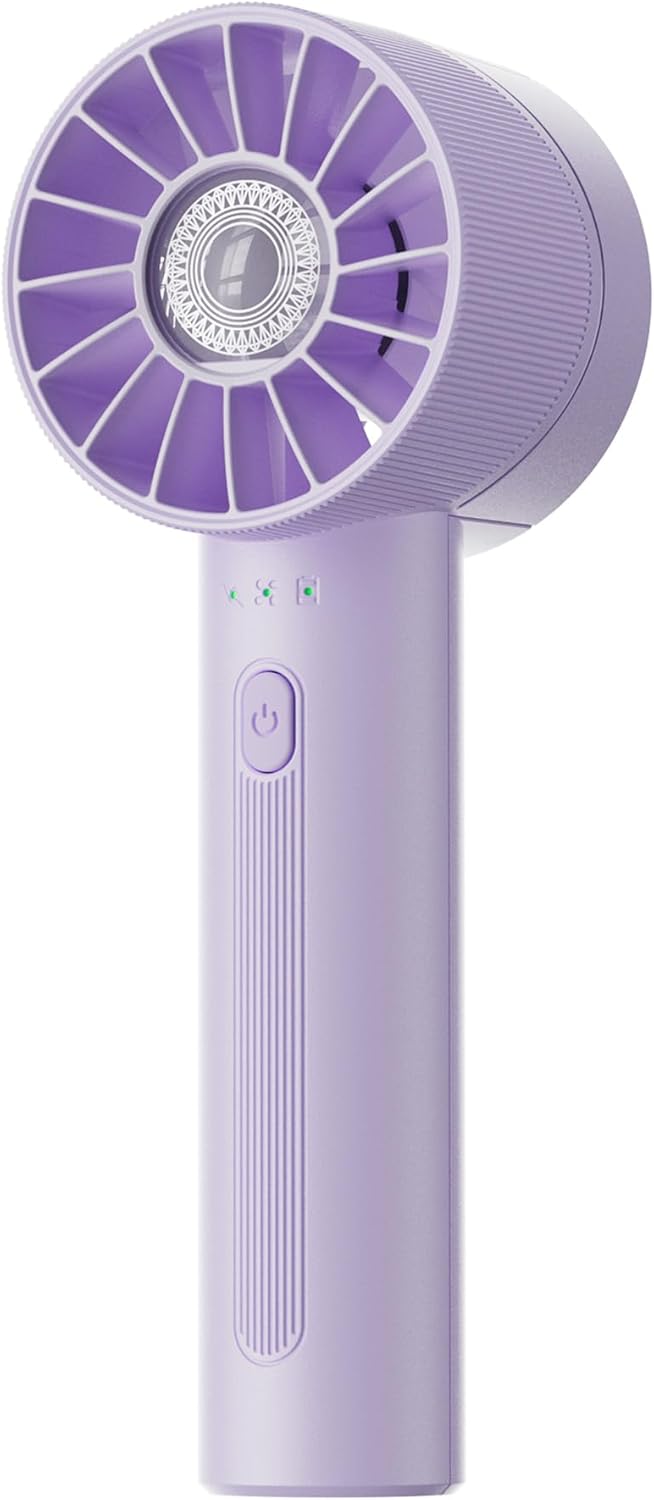 Mini Portable Handheld Turbo Fan 4 Speed High Velocity Personal Cooling Device Purse Travel Essential for Vacation/Beach/Trip