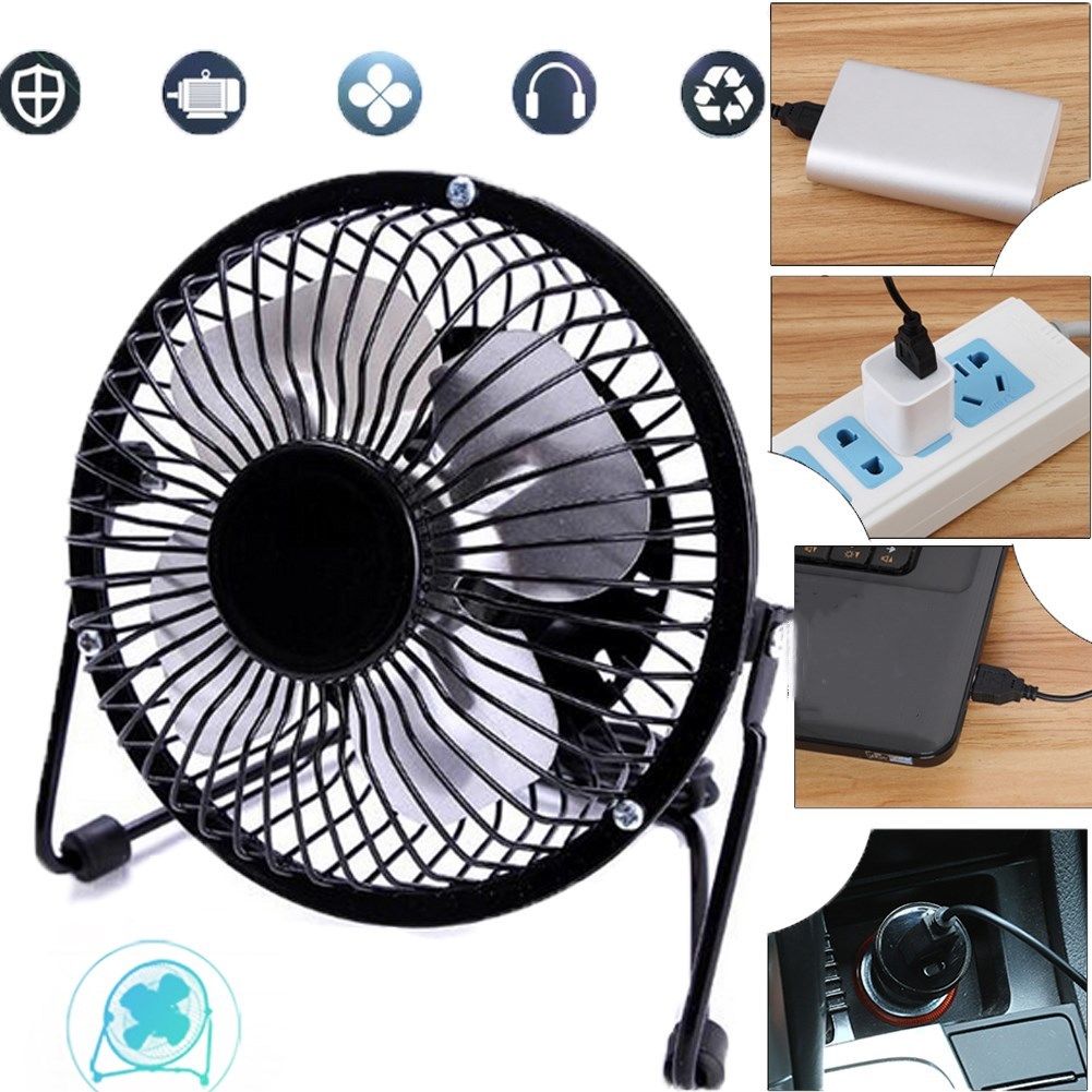 Mini Table Outdoor Fan USB Portable Desk Fan Metal Mute Office Home Personal