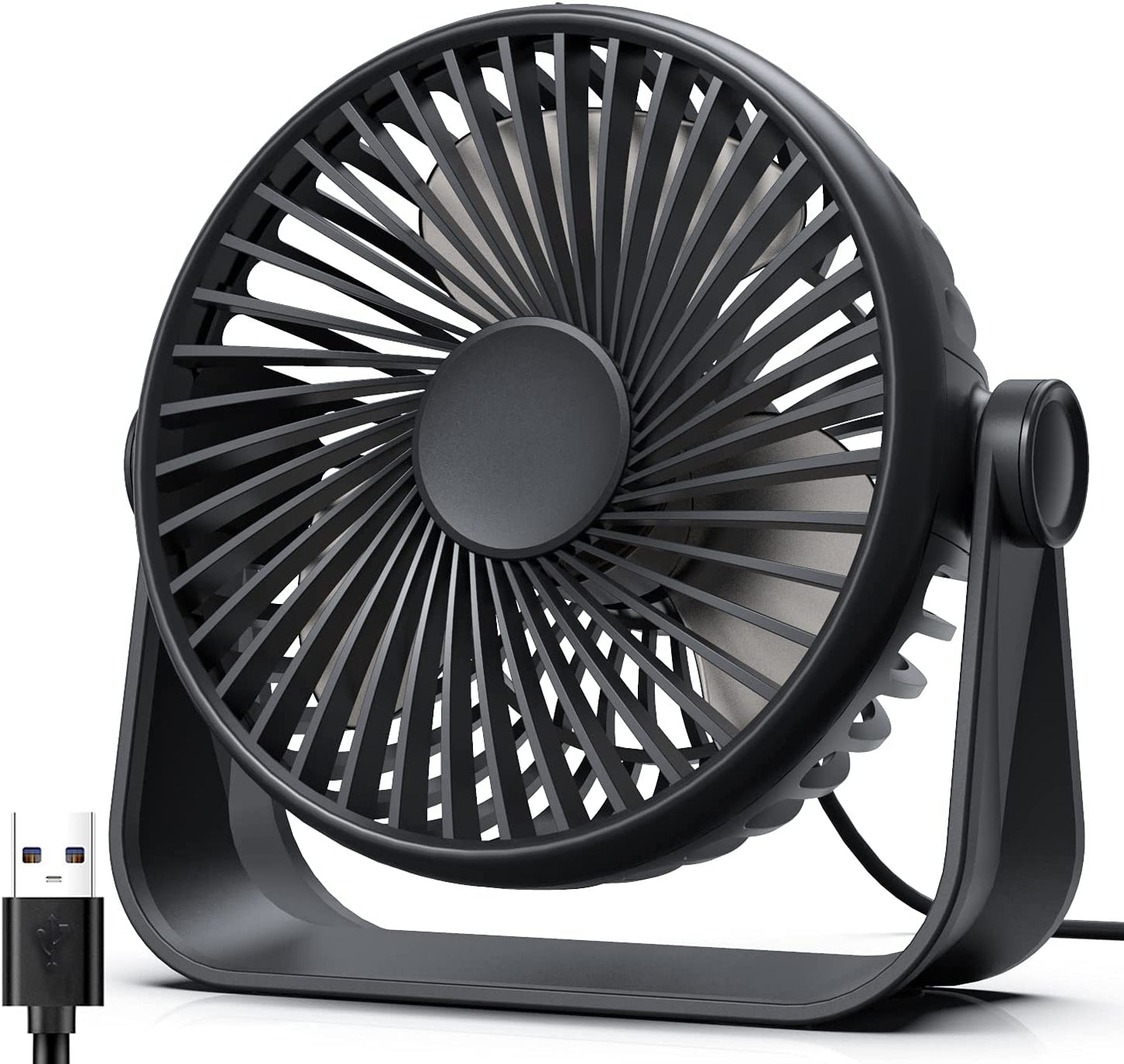 360°Rotation Mini Fan Portable Personal Fan 5-inch Table Fan Small Desk Fan for Bedroom, Office, Home, Outdoor, Camping