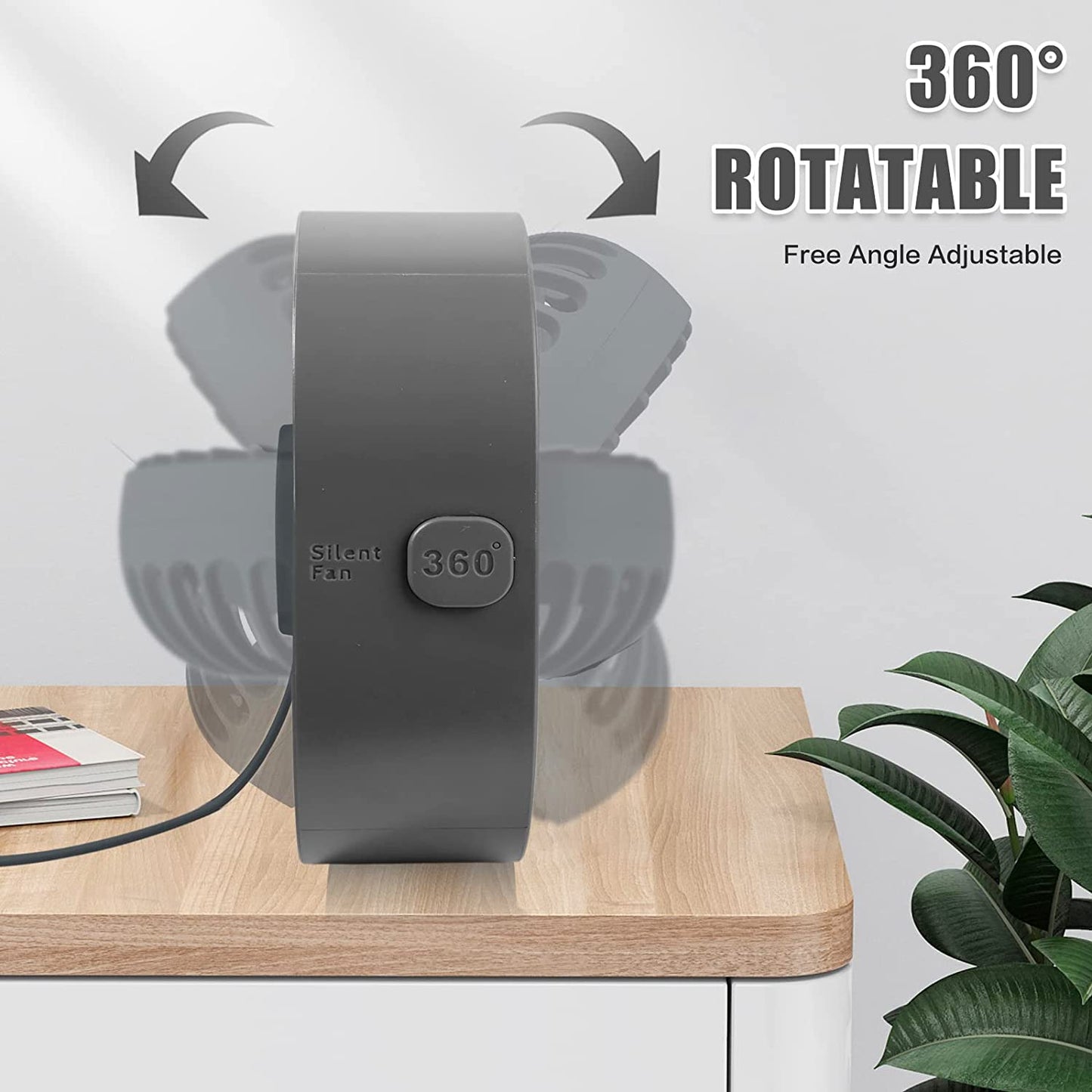Mini 360° Rotatable Small USB Desk Fan for Office, Dorm, Bedroom, Laptop, Library, Indoor, Summer, Gift