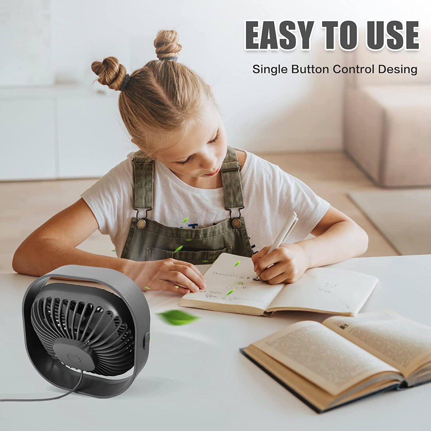 Mini 360° Rotatable Small USB Desk Fan for Office, Dorm, Bedroom, Laptop, Library, Indoor, Summer, Gift