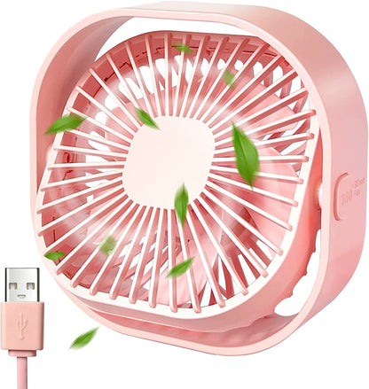 Mini 360° Rotatable Small USB Desk Fan for Office, Dorm, Bedroom, Laptop, Library, Indoor, Summer, Gift