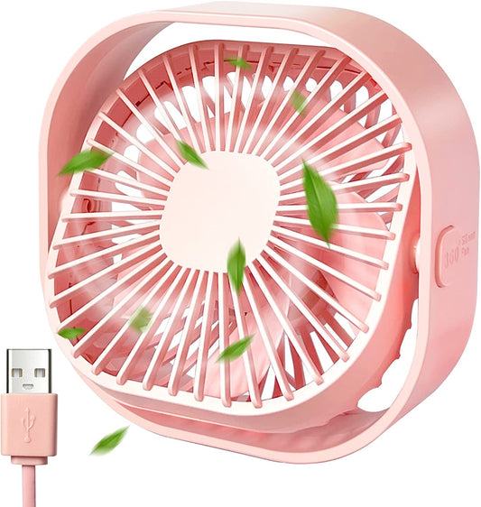 Mini 360° Rotatable Small USB Desk Fan for Office, Dorm, Bedroom, Laptop, Library, Indoor, Summer, Gift