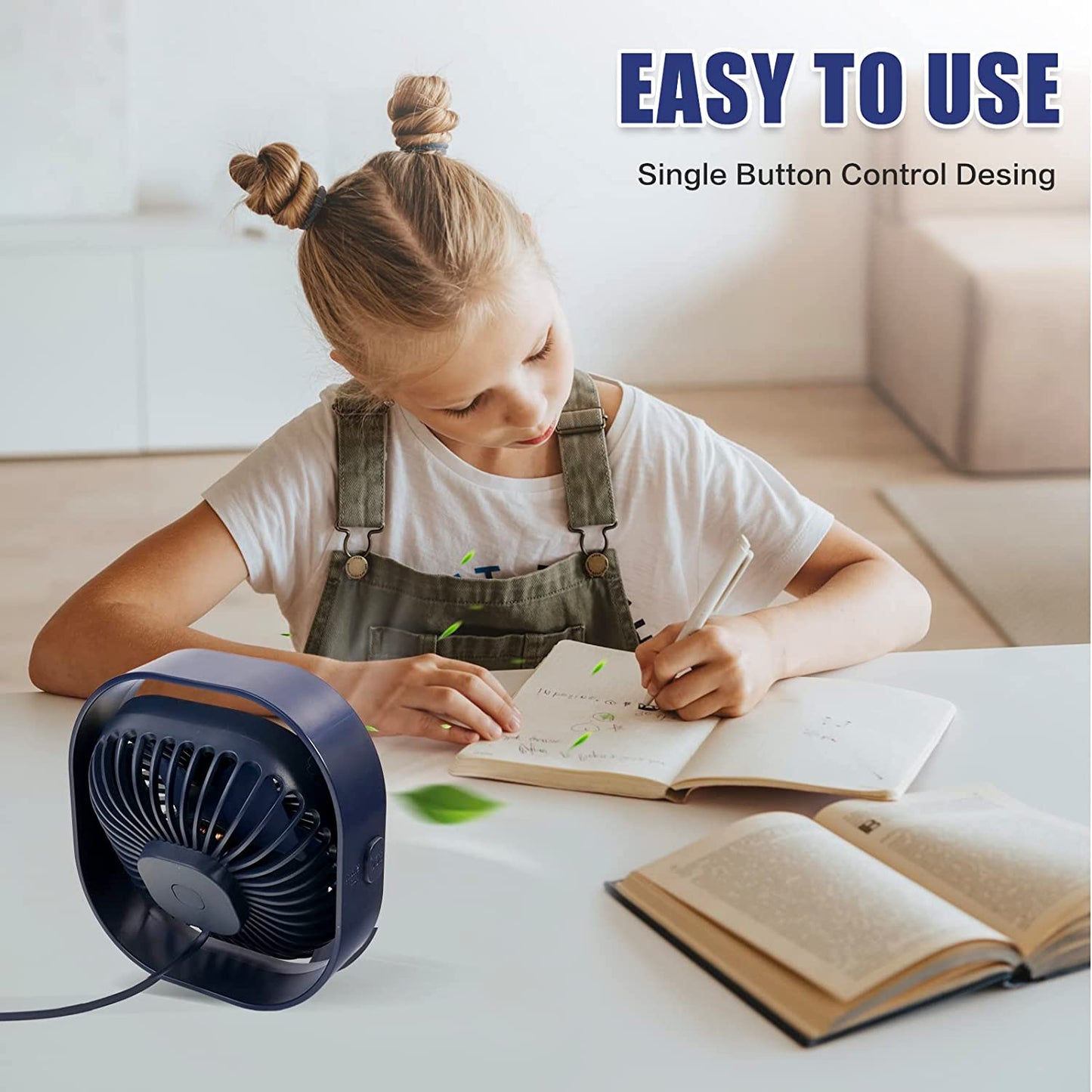 Mini 360° Rotatable Small USB Desk Fan for Office, Dorm, Bedroom, Laptop, Library, Indoor, Summer, Gift