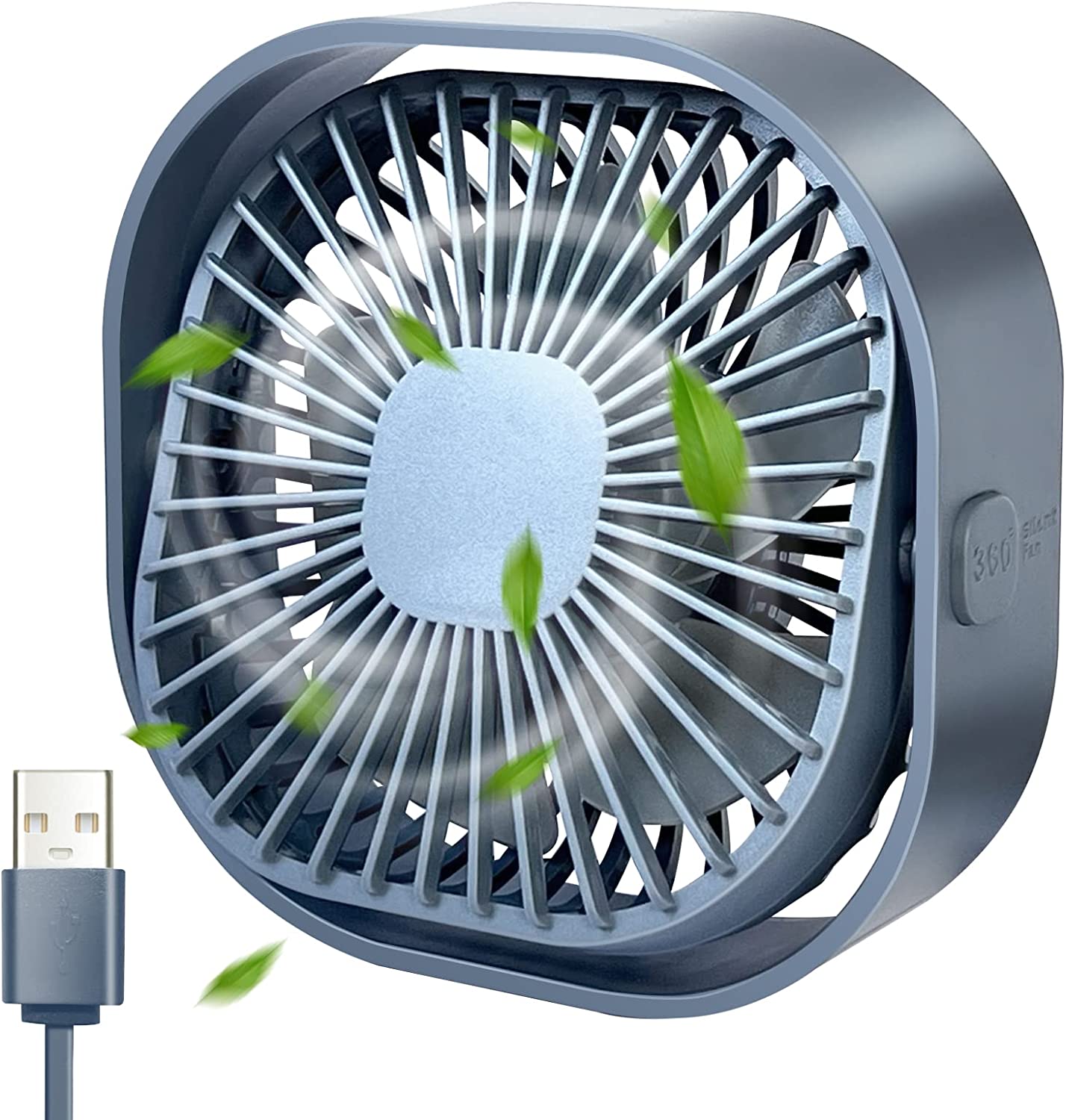 Mini 360° Rotatable Small USB Desk Fan for Office, Dorm, Bedroom, Laptop, Library, Indoor, Summer, Gift