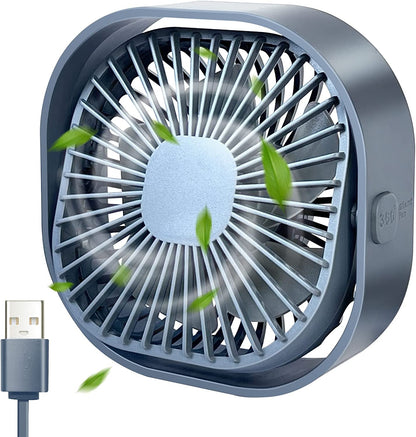 Mini 360° Rotatable Small USB Desk Fan for Office, Dorm, Bedroom, Laptop, Library, Indoor, Summer, Gift
