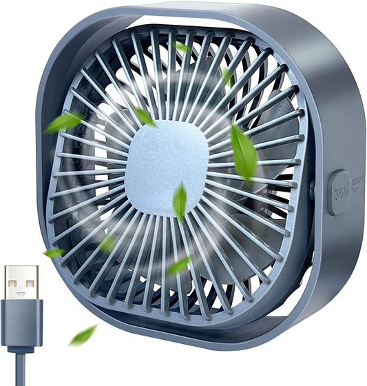 Mini 360° Rotatable Small USB Desk Fan for Office, Dorm, Bedroom, Laptop, Library, Indoor, Summer, Gift