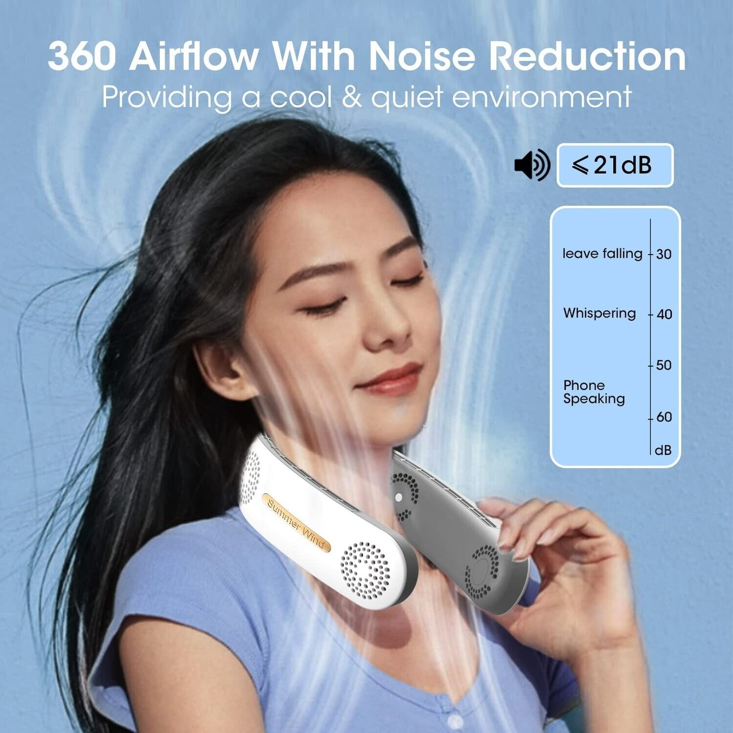 Portable Hanging USB Neck Fan Cooling Air Cooler Little Electric Air Conditioner Fan