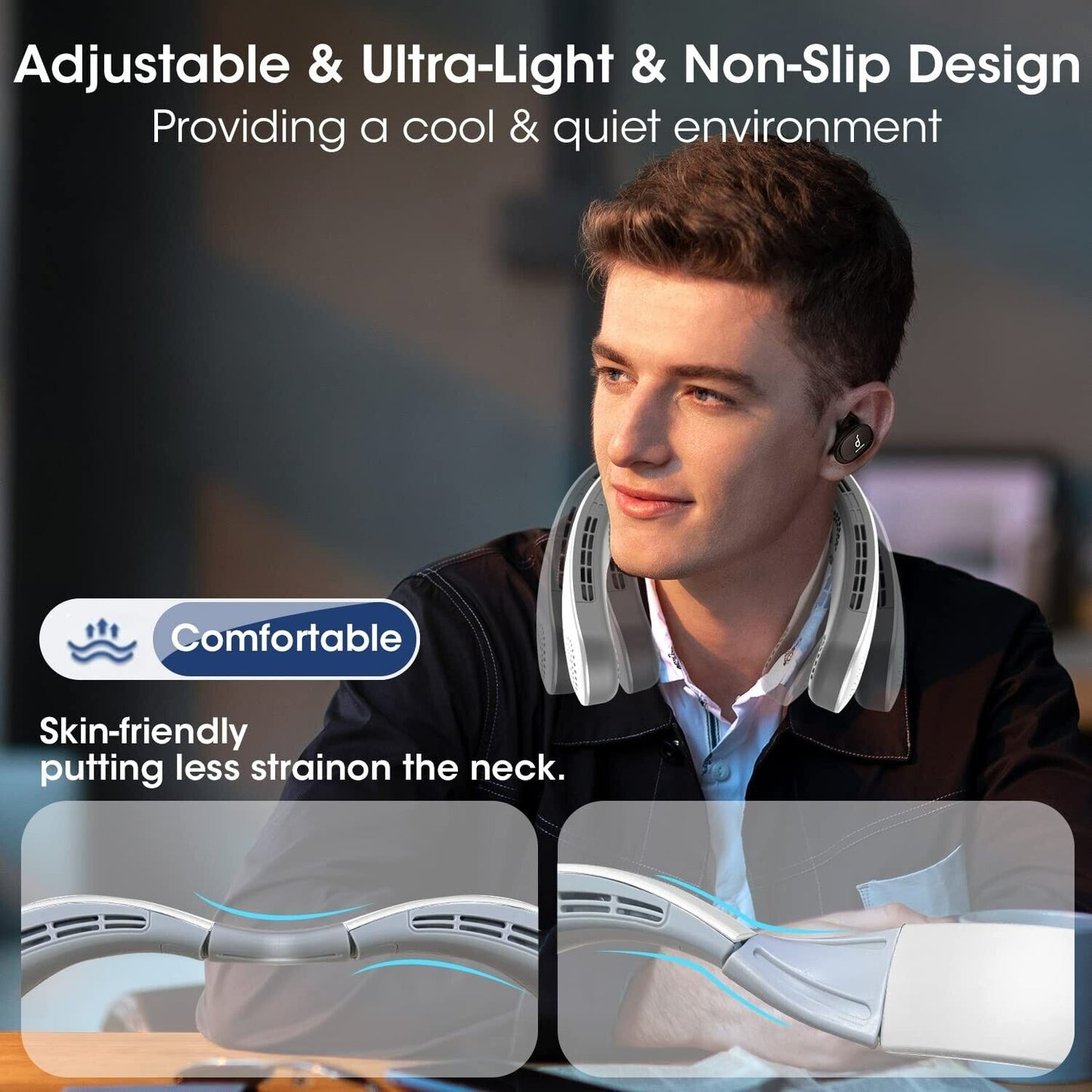 Portable Hanging USB Neck Fan Cooling Air Cooler Little Electric Air Conditioner Fan