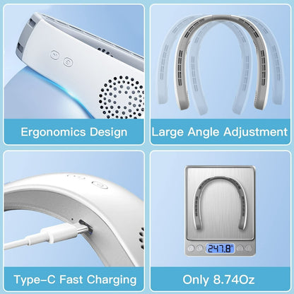 Portable Hanging USB Neck Fan Cooling Air Cooler Little Electric Air Conditioner Fan
