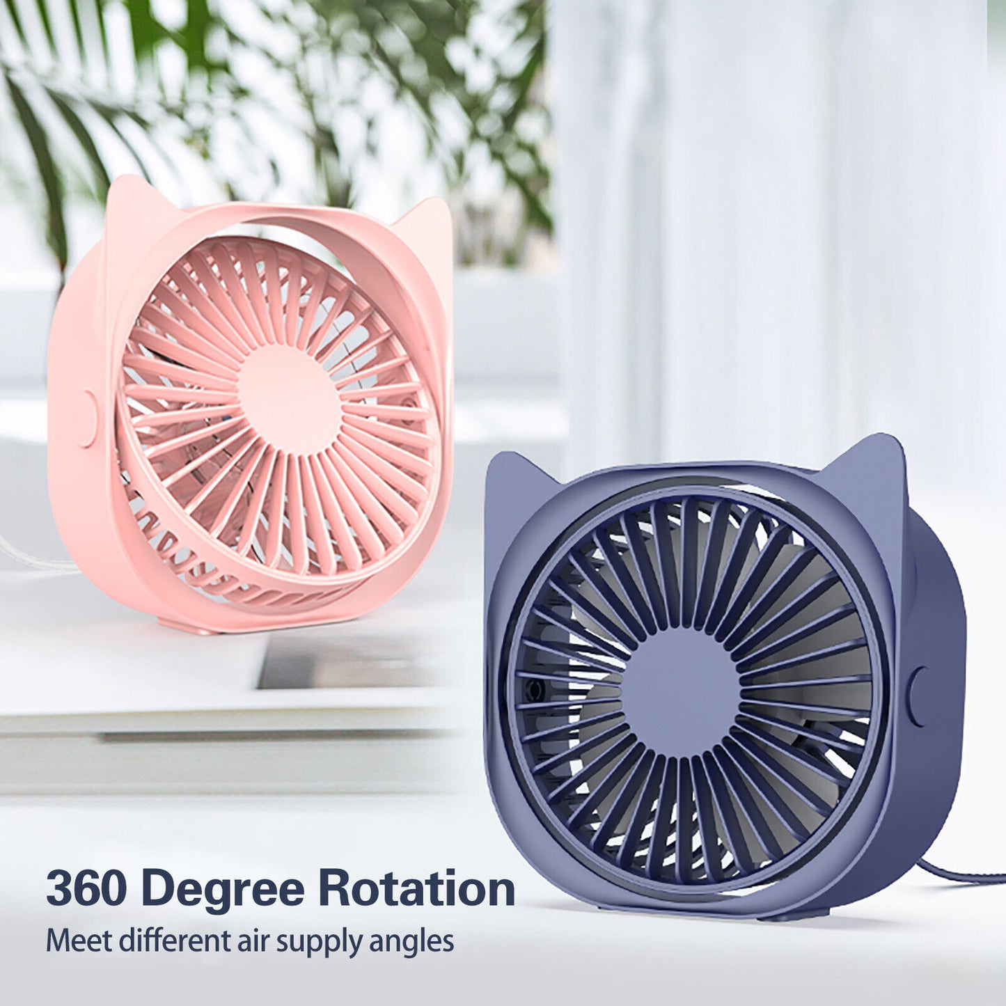 Mini Table Fan Ultra Quiet Small Personal USB Desk Fan