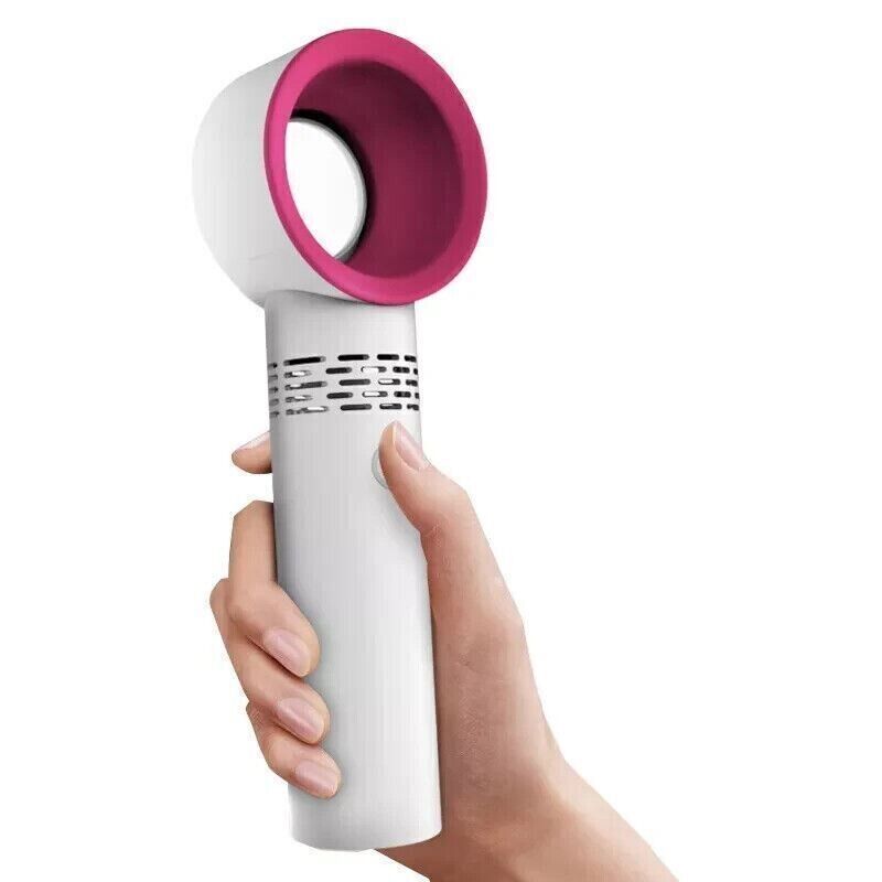 360° Bladeless Fan Hand Held Desktop Mini Portable USB Rechargeable Cooler Fan