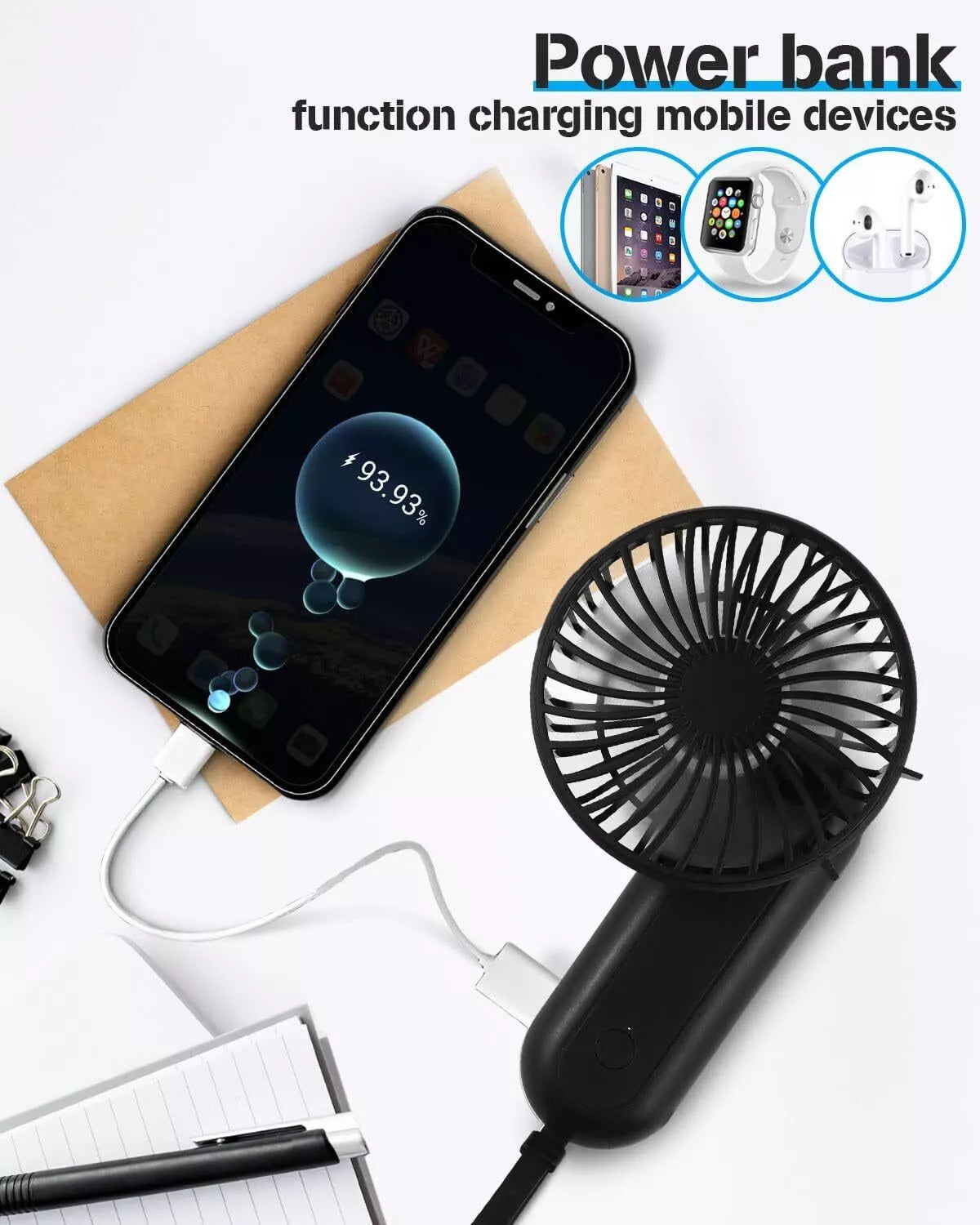180° Foldable Desk Fans Mini USB Handheld Fan for Office, Home, Travel