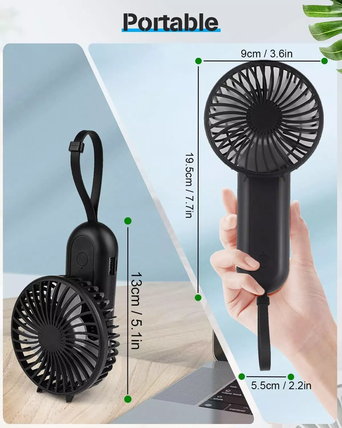180° Foldable Desk Fans Mini USB Handheld Fan for Office, Home, Travel