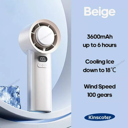 Mini Portable Handheld Turbo Fan 100 Wind Speeds Adjustable Battery Fans