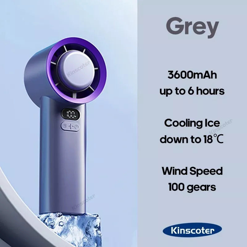Mini Portable Handheld Turbo Fan 100 Wind Speeds Adjustable Battery Fans