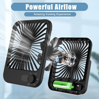 100 Speed Battery Operated Personal Fan With Digital Display 180°Tilt Small Fan for Travel, Desk Bedroom Office Home Outdoor