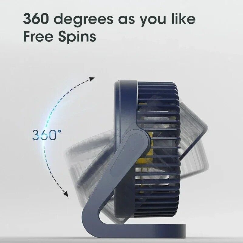 360° Mini Desk Fan Travel Fan USB Fan Portable Table Fan