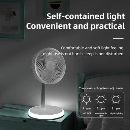 Portable Foldable Desk Table Travel Fans Battery Operated Fan USB Powered Adjustable Height Remote Control Timer 4 Speed Settings Fans