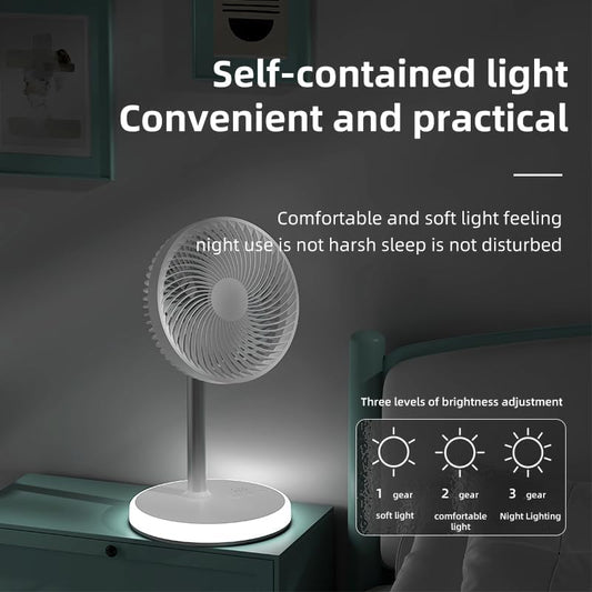 Portable Foldable Desk Table Travel Fans Battery Operated Fan USB Powered Adjustable Height Remote Control Timer 4 Speed Settings Fans