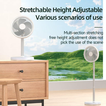 Portable Foldable Desk Table Travel Fans Battery Operated Fan USB Powered Adjustable Height Remote Control Timer 4 Speed Settings Fans