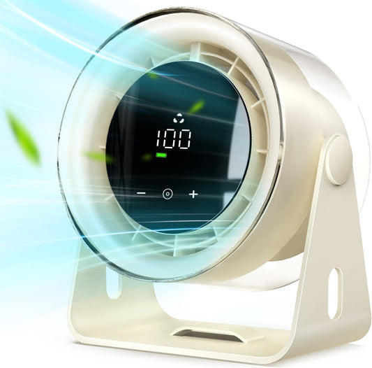 Small Oscillating Fan Small Turbo Desk Fan Portable Desk Fan Memory Function for Office, Bedroom, Kitchen