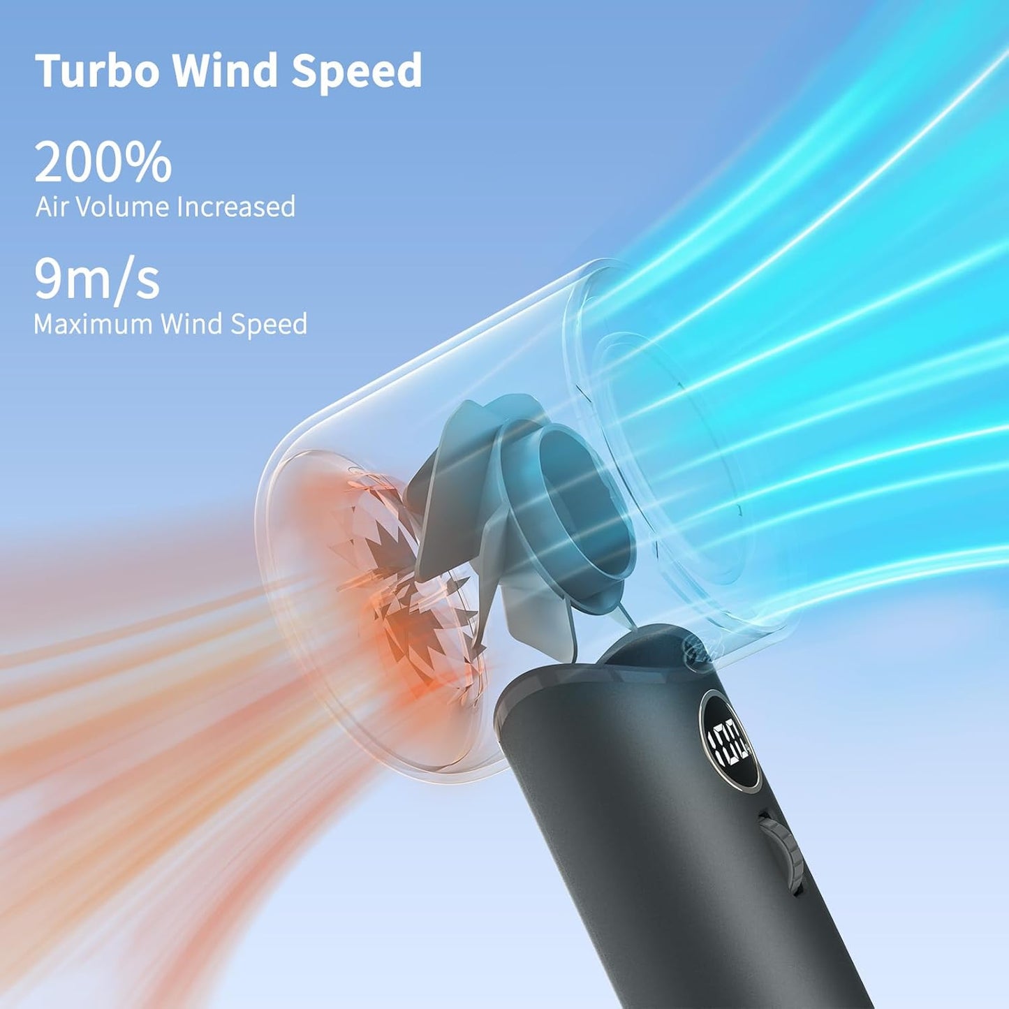 1-100 Speed Adjustable Portable Personal Handheld Fan Rechargeable for Travel, Outdoor