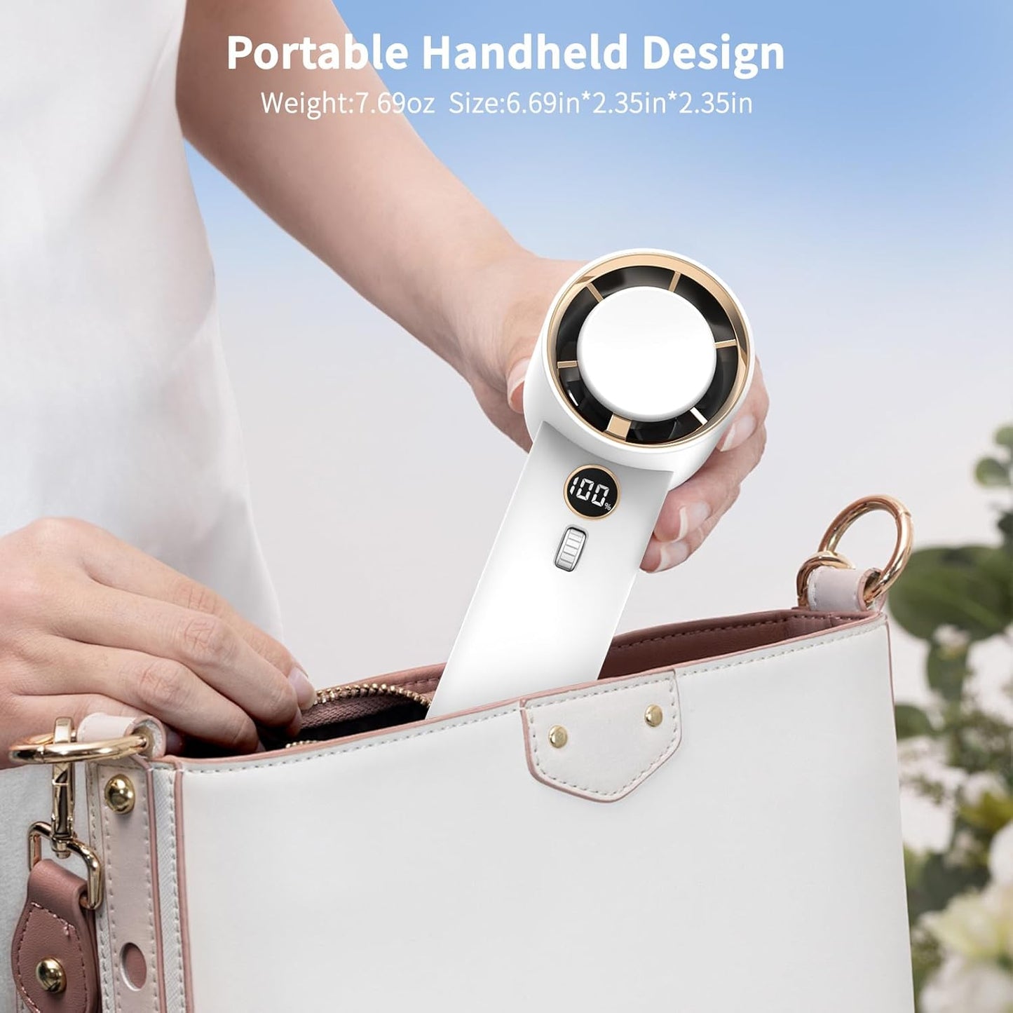 1-100 Speed Adjustable Portable Personal Handheld Fan Rechargeable for Travel, Outdoor