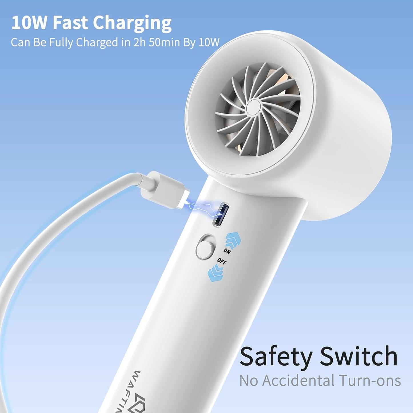 1-100 Speed Adjustable Portable Personal Handheld Fan Rechargeable for Travel, Outdoor