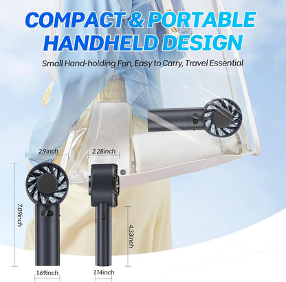 Portable Handheld Ice Turbo Cooling Fans Digital Display Mini Icy Personal Electric Fan for Outdoor & Indoor