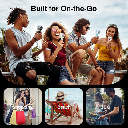 Mini Portable Handheld Fan Powerful Turbo Motor Personal Fans with 4 Strong Wind Cooling Gadgets for Travel. Camping. Beach. Outdoor. Gifts