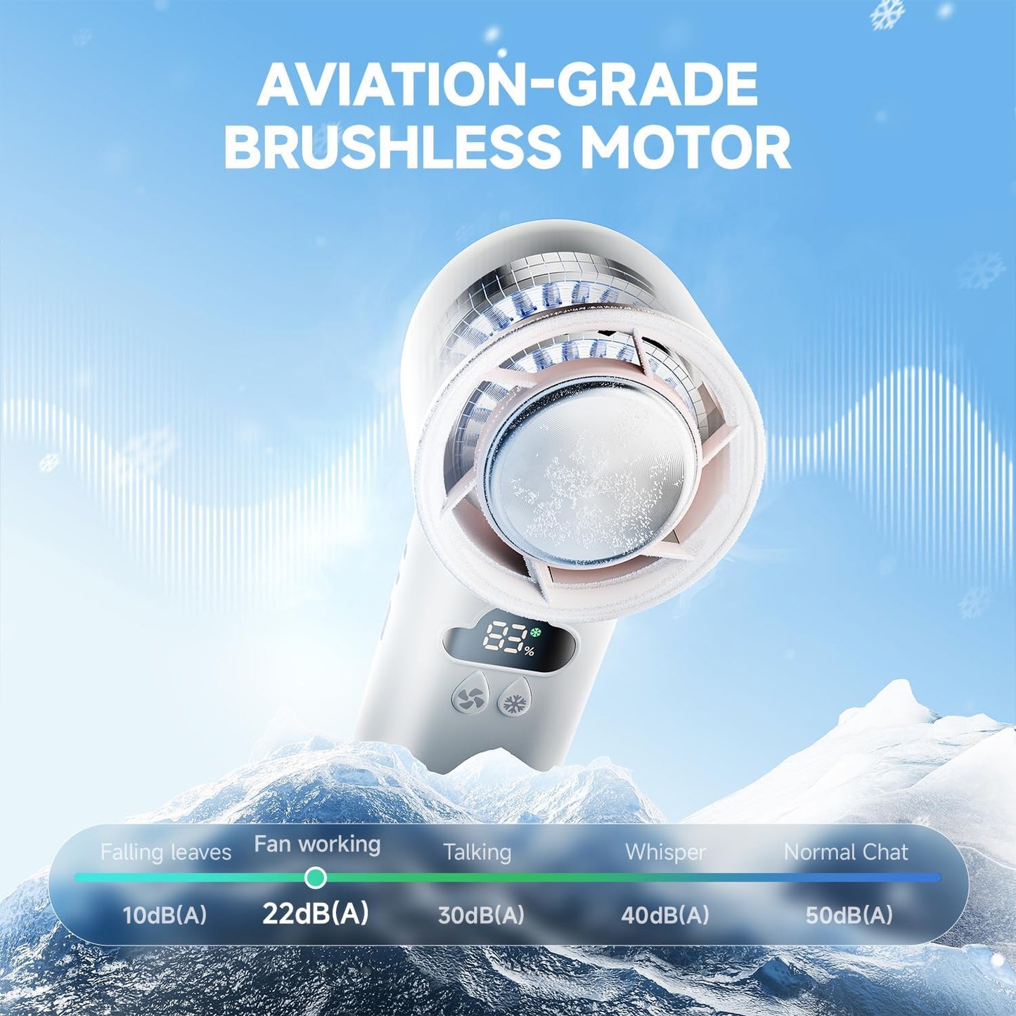 24H Max Cooling Time Portable Cooler Handheld Fan Coldest Turbo Hand Fan Collapsible Mini Small for Travel, Office