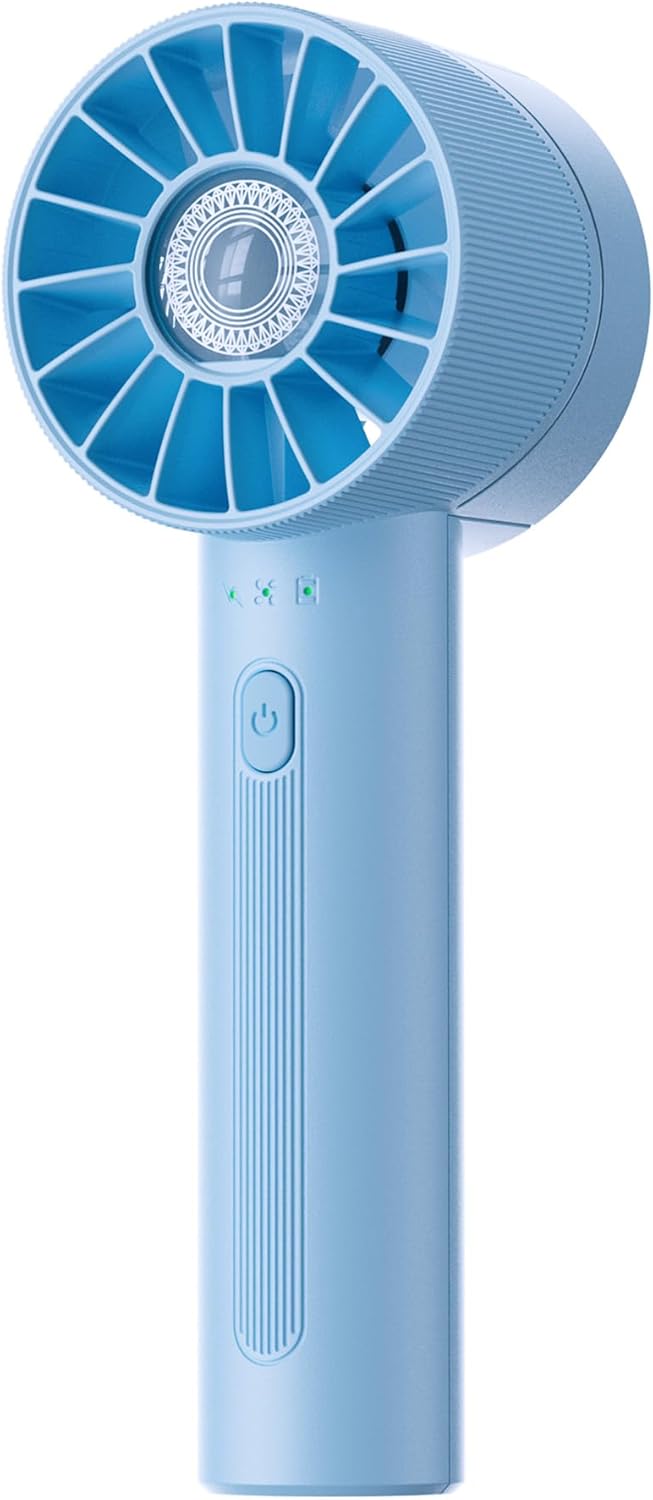 Mini Portable Handheld Turbo Fan 4 Speed High Velocity Personal Cooling Device Purse Travel Essential for Vacation/Beach/Trip