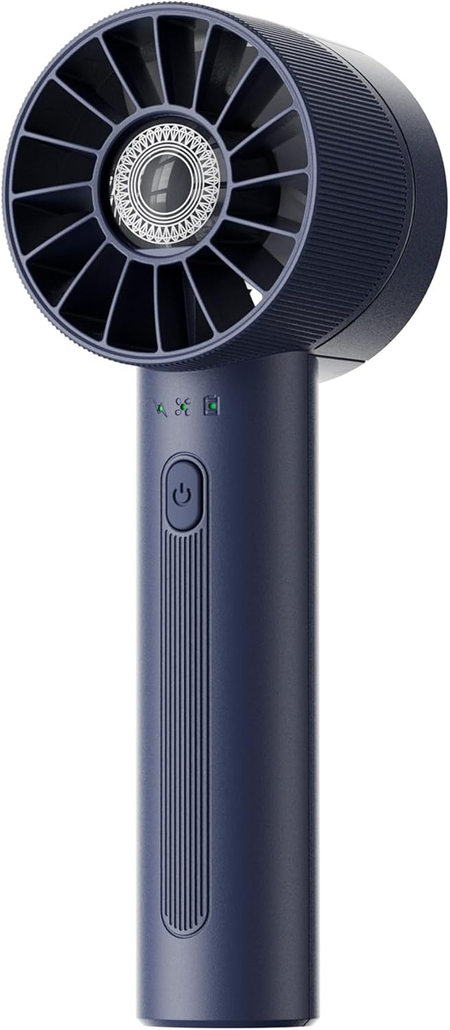 Mini Portable Handheld Turbo Fan 4 Speed High Velocity Personal Cooling Device Purse Travel Essential for Vacation/Beach/Trip