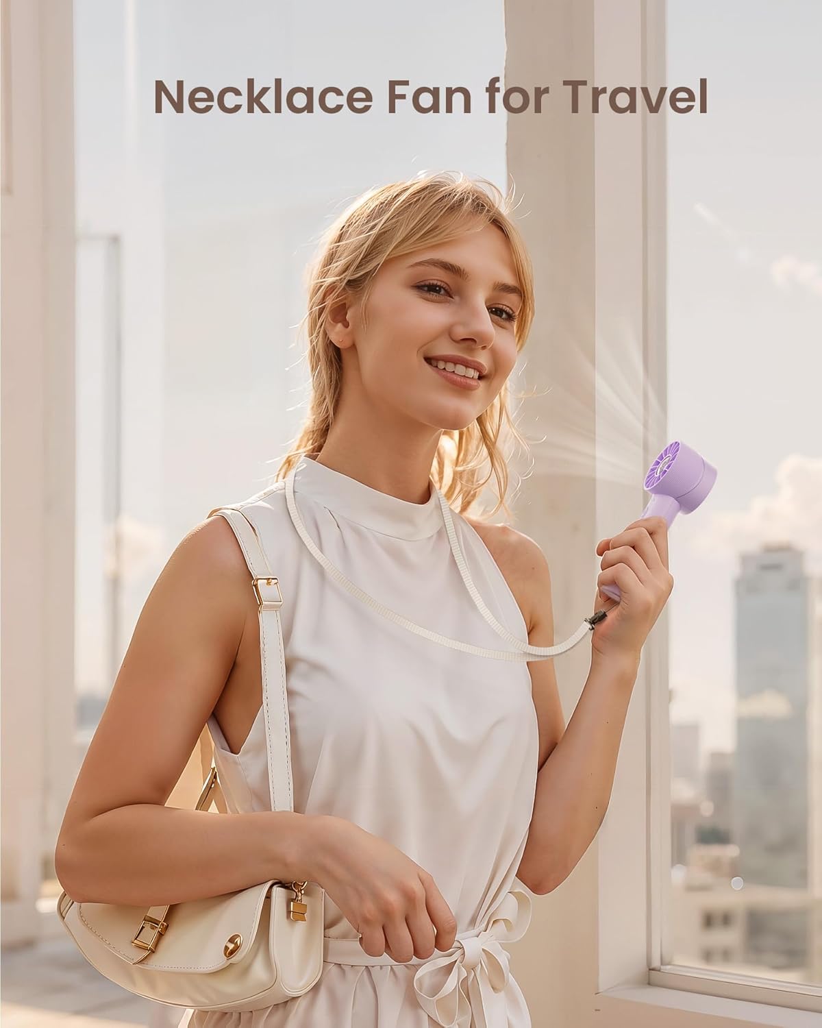 Mini Portable Handheld Turbo Fan 4 Speed High Velocity Personal Cooling Device Purse Travel Essential for Vacation/Beach/Trip